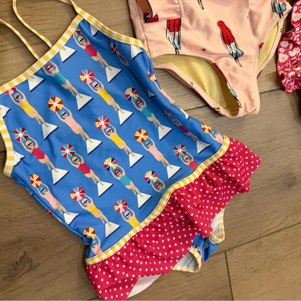Pink chicken-SweetHoney- Jelly The Pug-Matilda Jane Swimsuits All Sz4